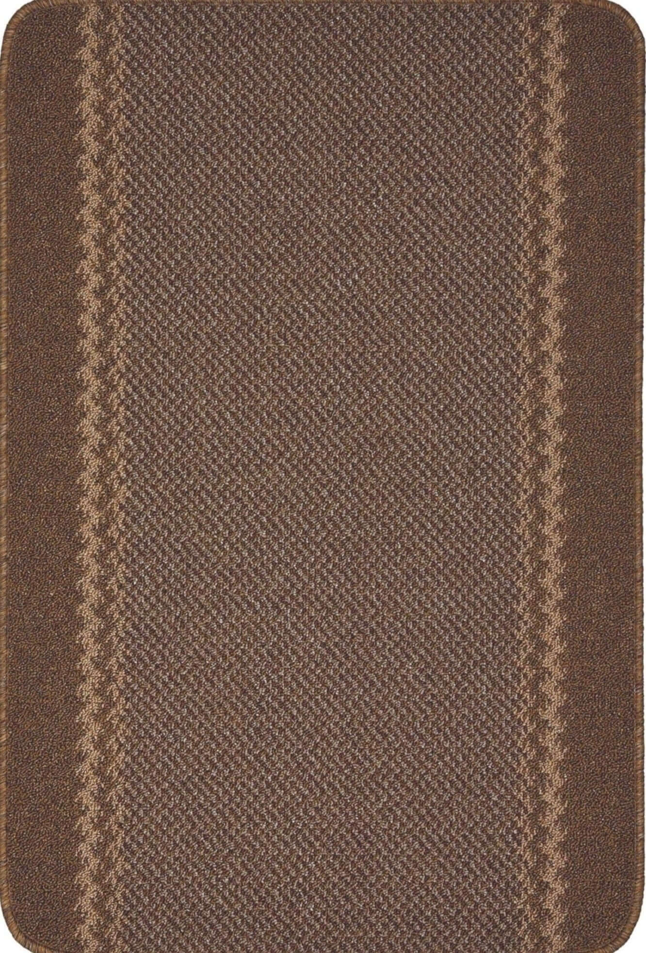 Machine Washable Design Mats: Bordered Line Brown | The Rugs