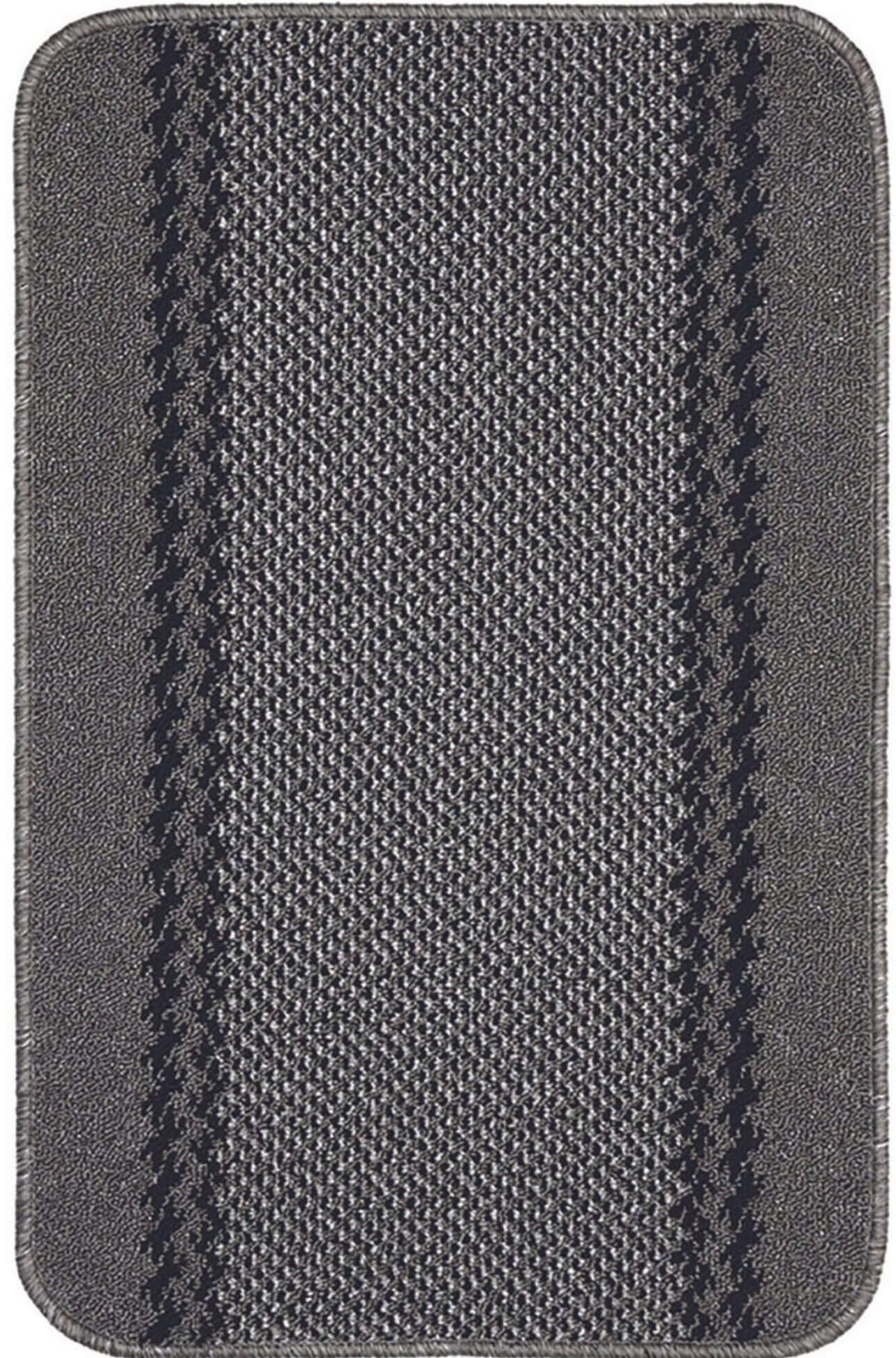Machine Washable Dark Grey Design Mats | Bordered Line