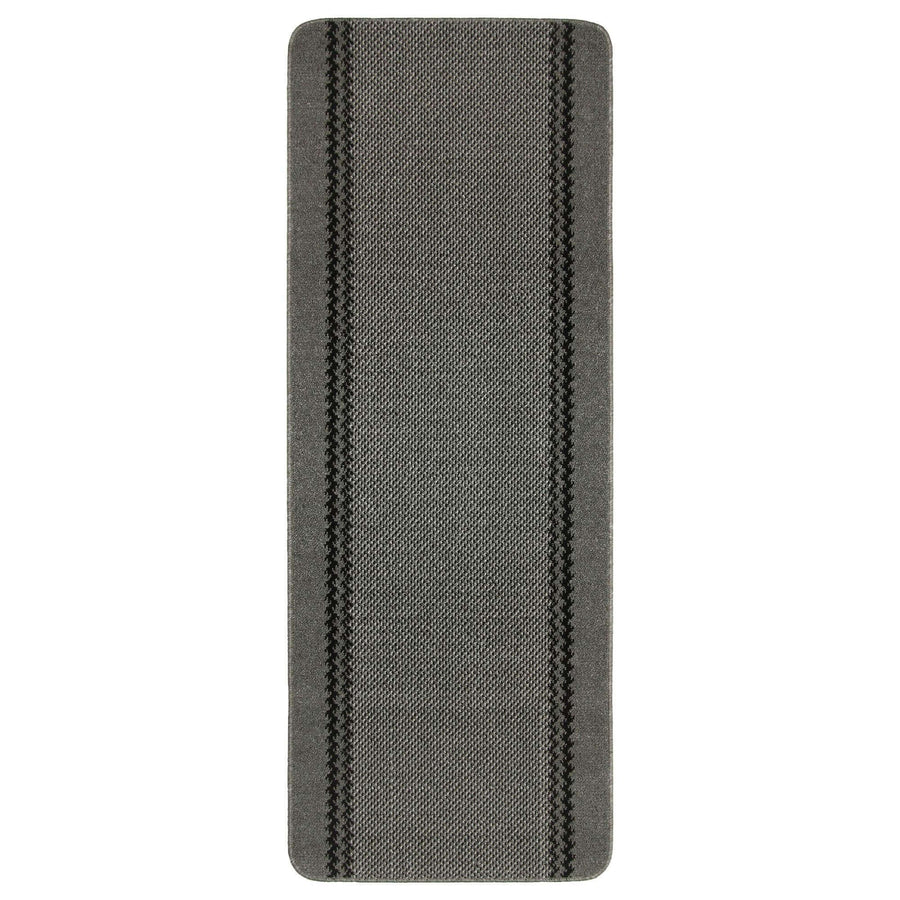 Machine Washable Design Mats Bordered Line Design D.Grey | The Rugs