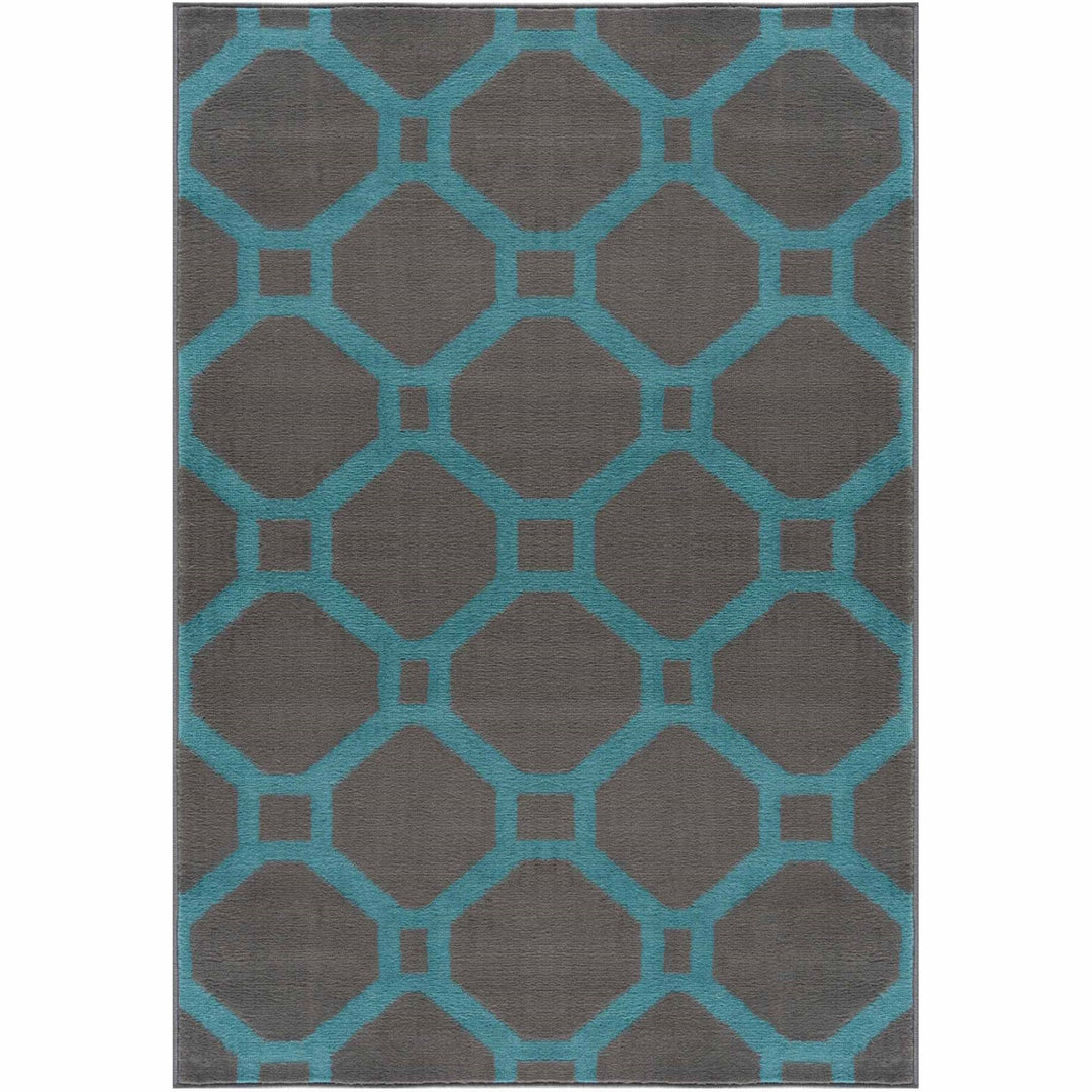 Modern Geometric Design Rug in Blue | The Rugs