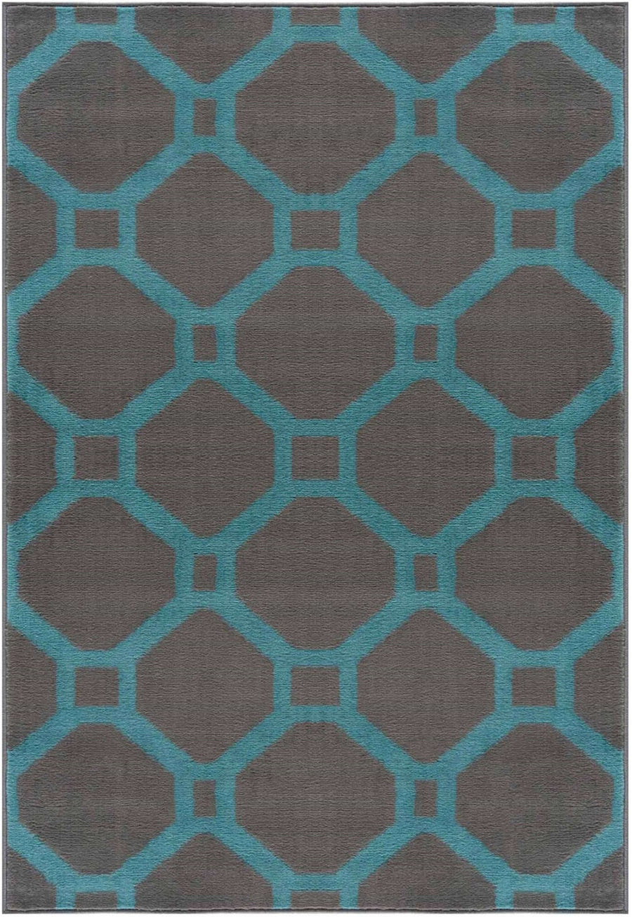 Modern Geometric Design Rug in Blue | The Rugs