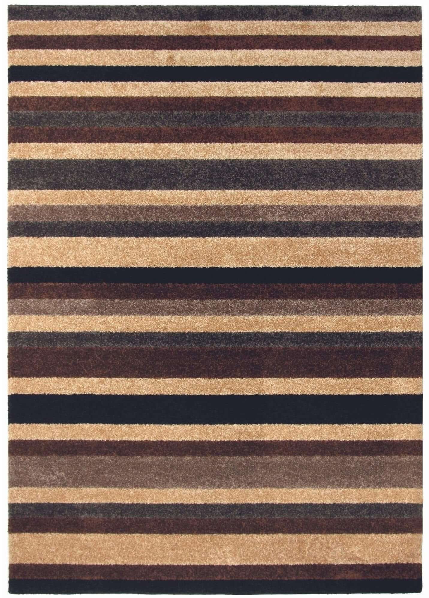 Machine Washable Stripe Design Rug in Caramel | The Rugs