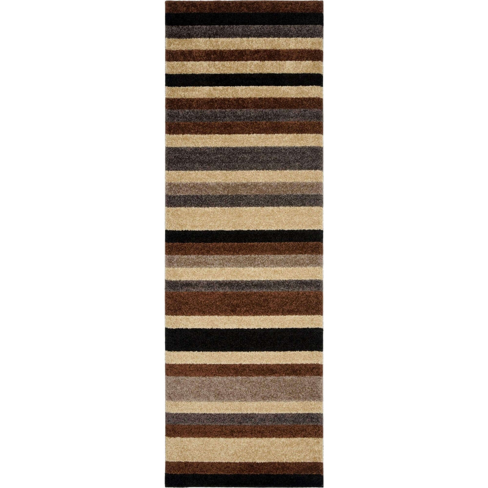 Machine Washable Stripe Design Rug in Caramel | The Rugs