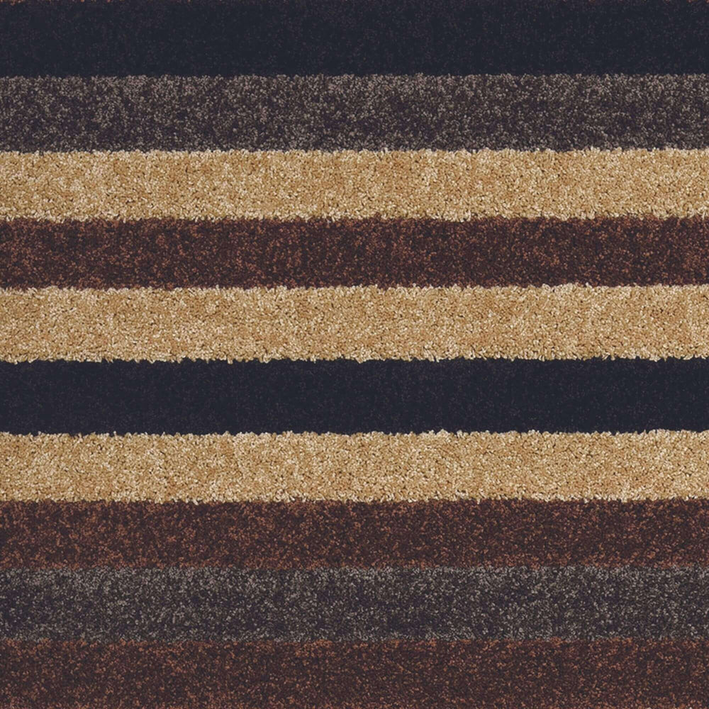 Machine Washable Stripe Design Rug in Caramel | The Rugs