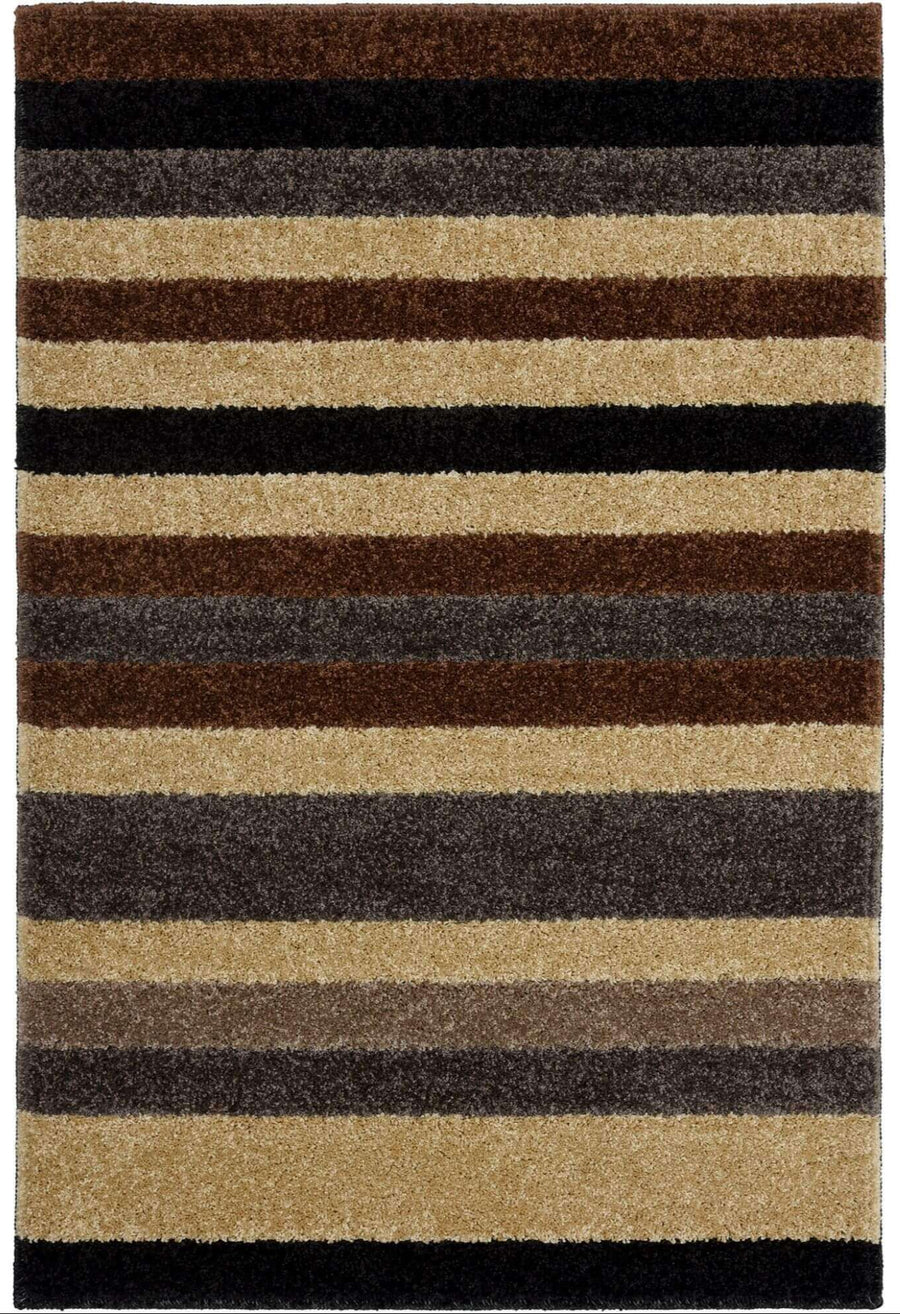 Machine Washable Stripe Design Rug in Caramel | The Rugs