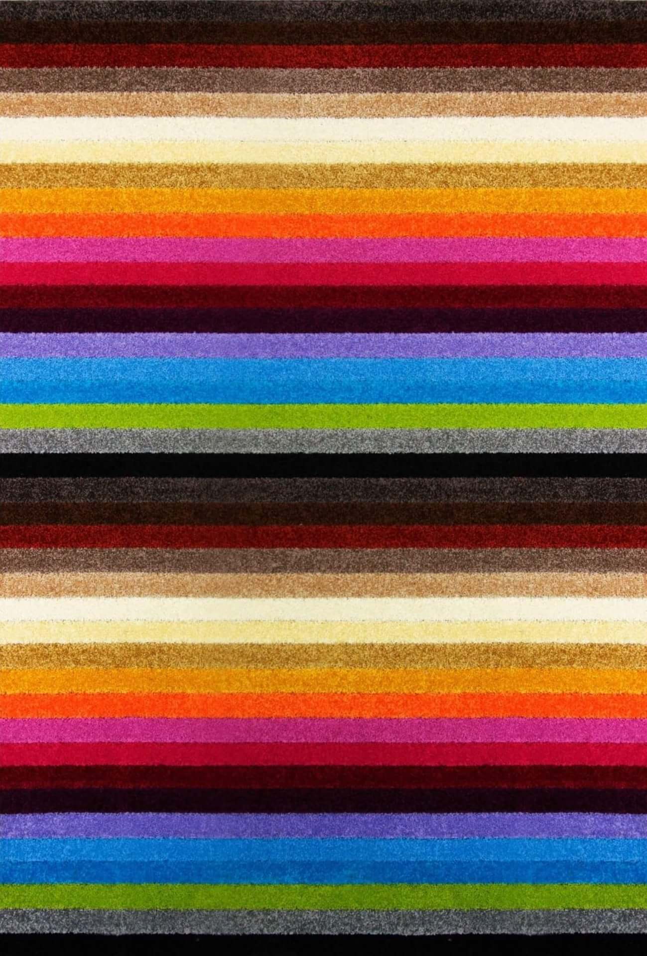 Machine Washable Stripe Design Mat Rug in Multicolour