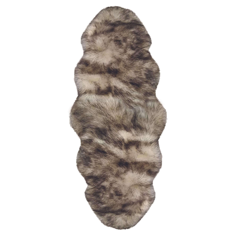 Luxury Faux Fur Rugs in Brown & Grey & White – The Rugs