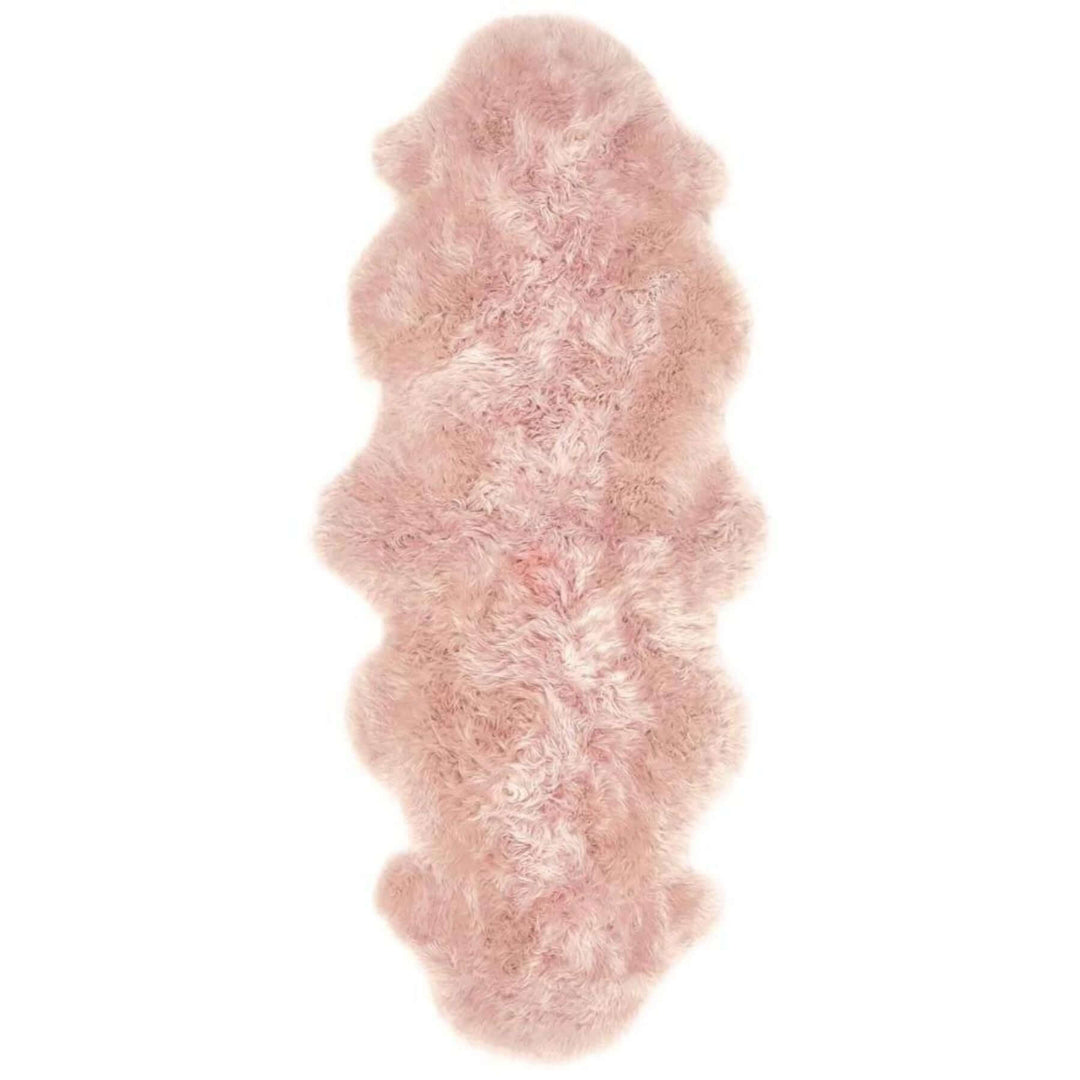 Genuine Rose Sheepskin Faux Fur Rug | Luxurious Home Decor