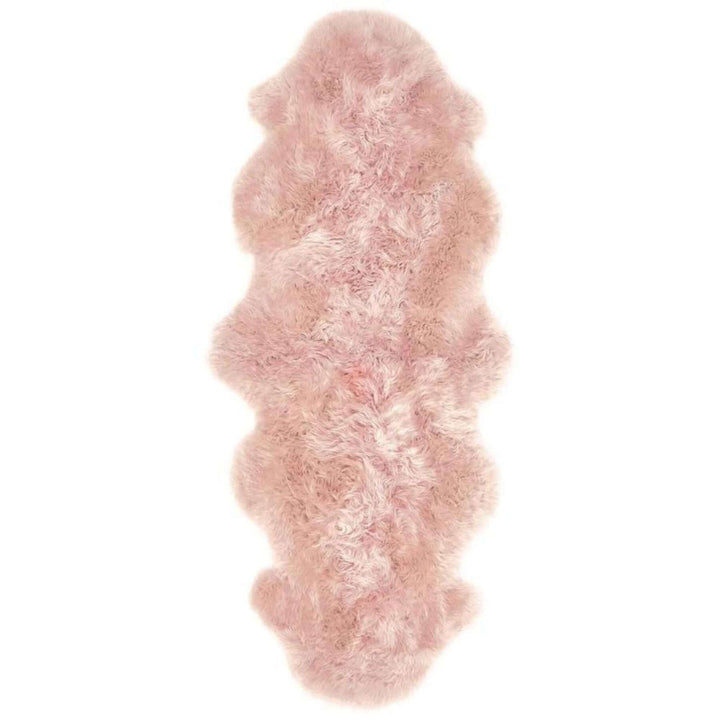 Genuine Rose Sheepskin Faux Fur Rug | Luxurious Home Decor