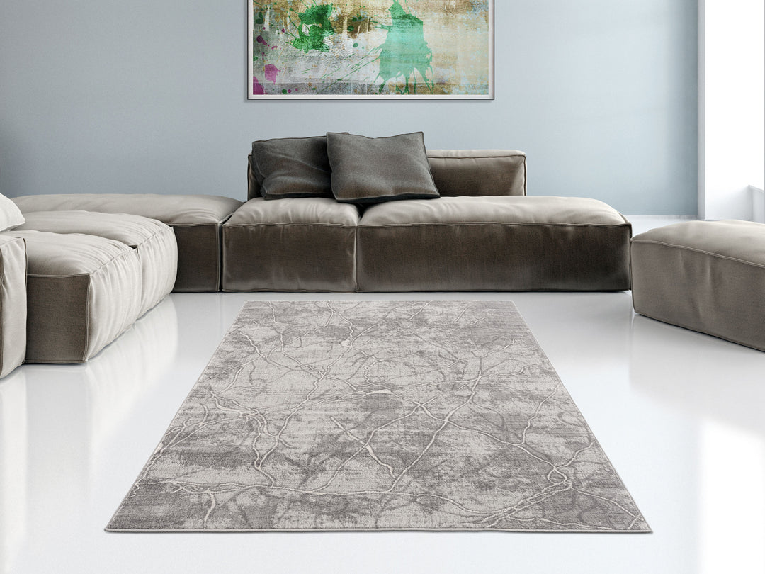 The Rugs Living Room Rug - Montana Abstract Design in Grey