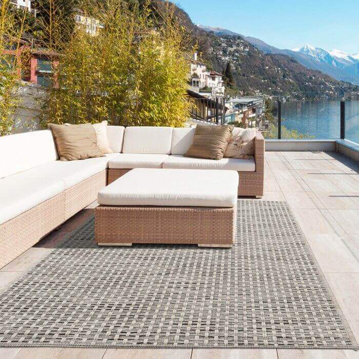 6x9 Feet Smith selling & Hawken™ Oatmeal Ivory Cream Textured Weave Outdoor Indoor Rug