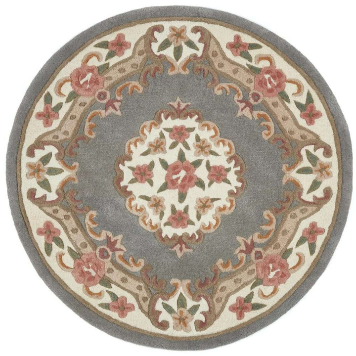 Shensi Grey Medallion Rug | Elegant Hand-Tufted Wool Rugs