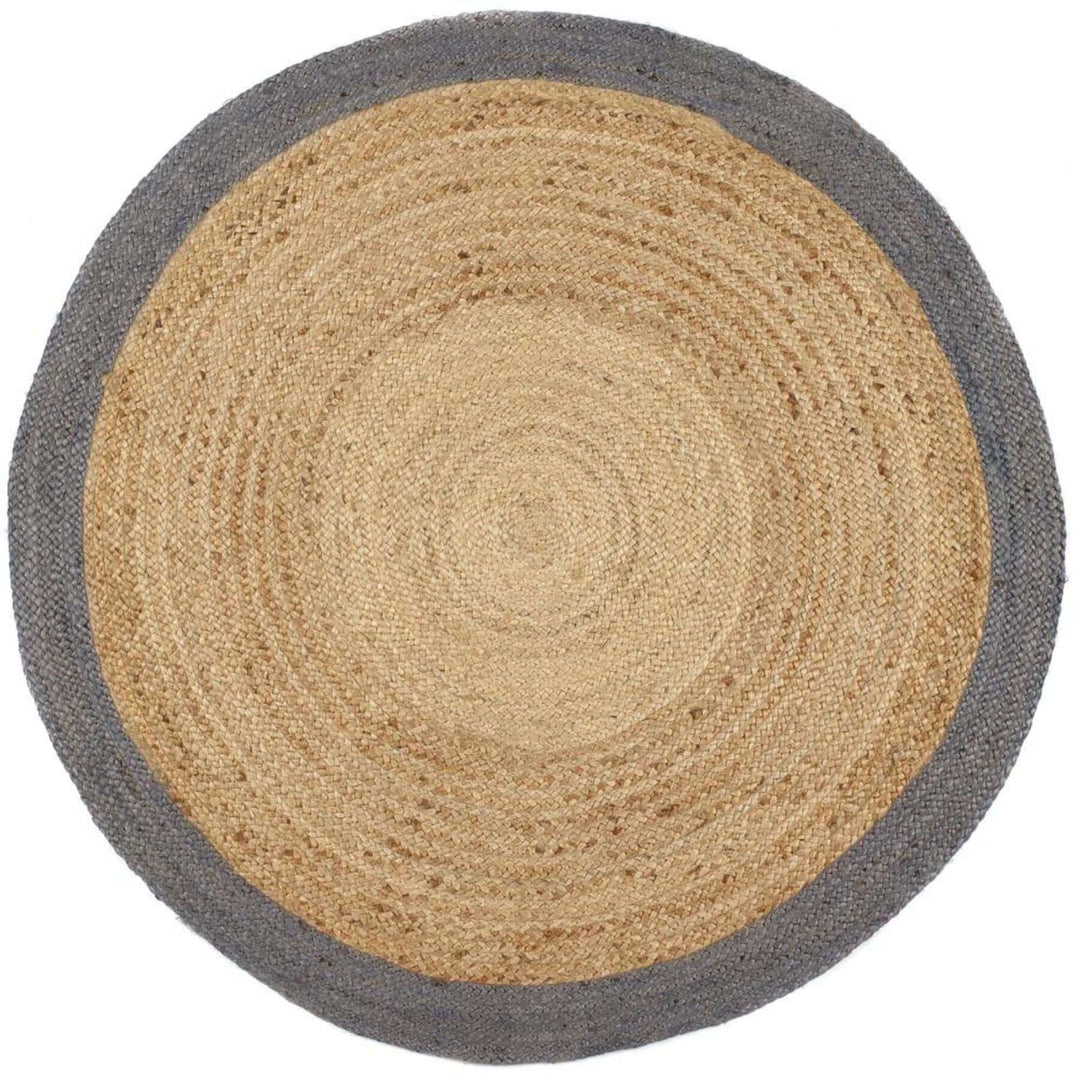 Shop Bordered Grey Jute Rug | 100% Organic Fibers | The Rugs