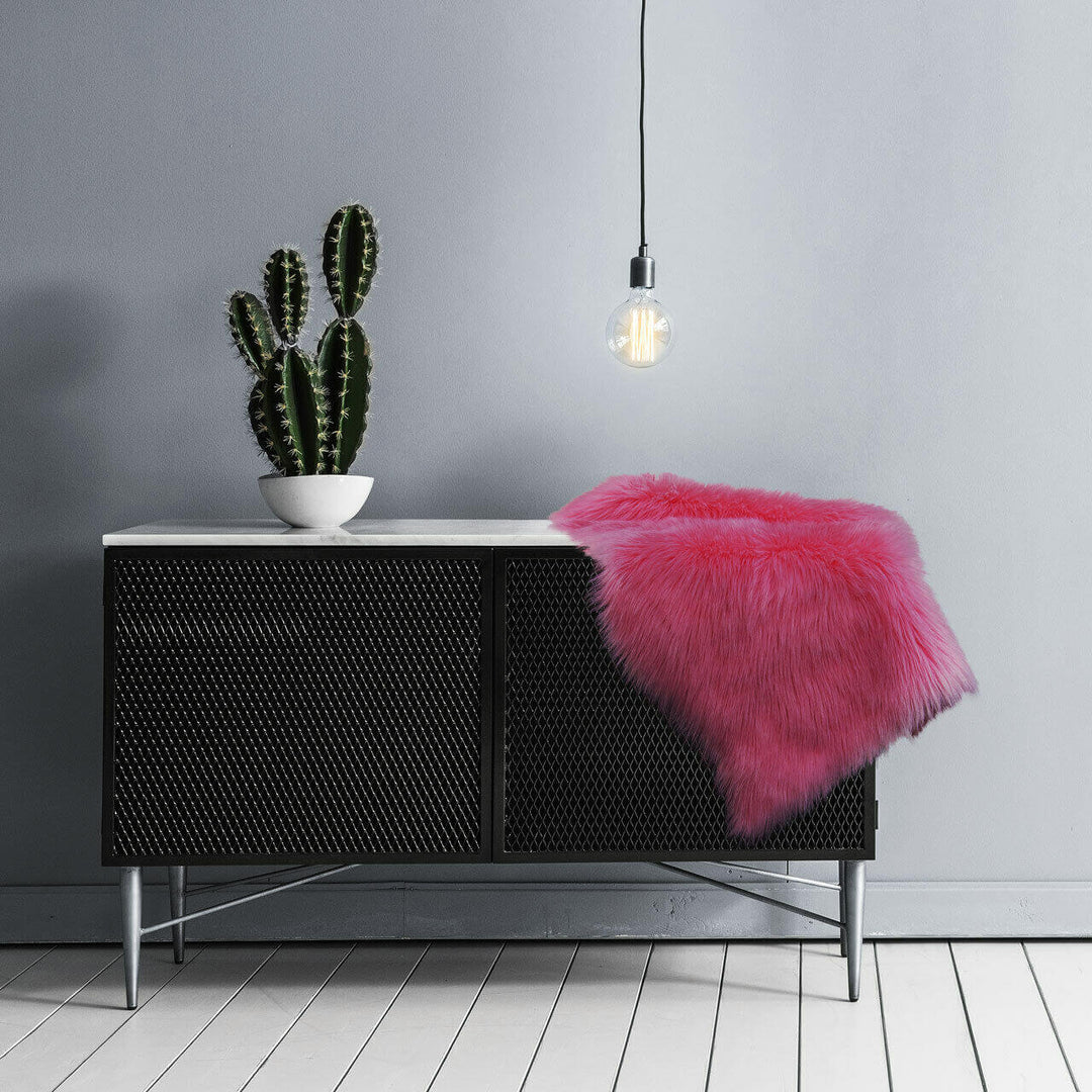 Faux Fur Rugs in Red Muslera Collection | The Rugs