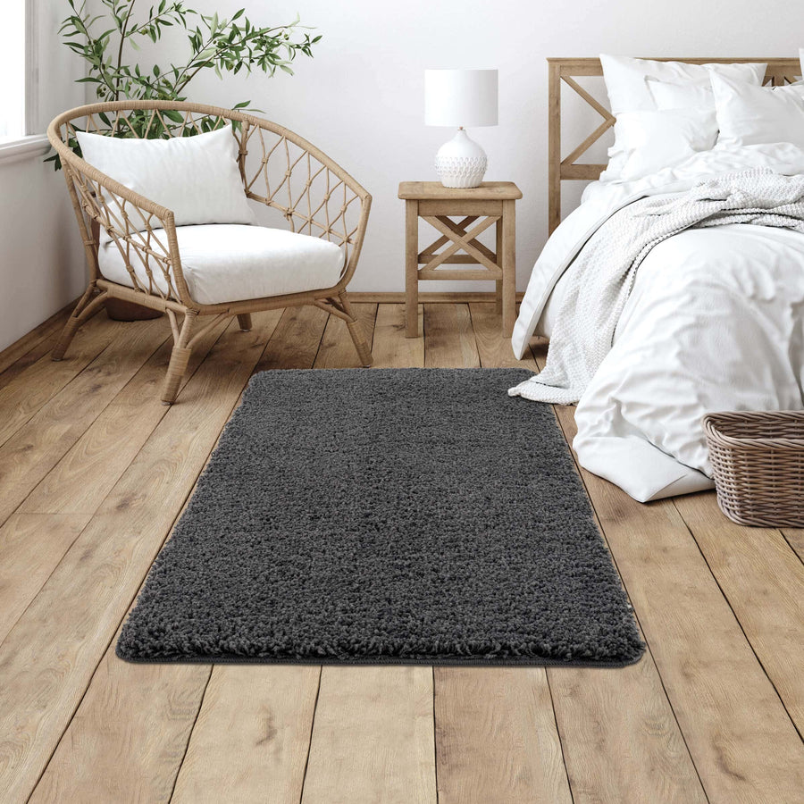 Washable Shaggy Collection in Dark Grey | 189 - The Rugs