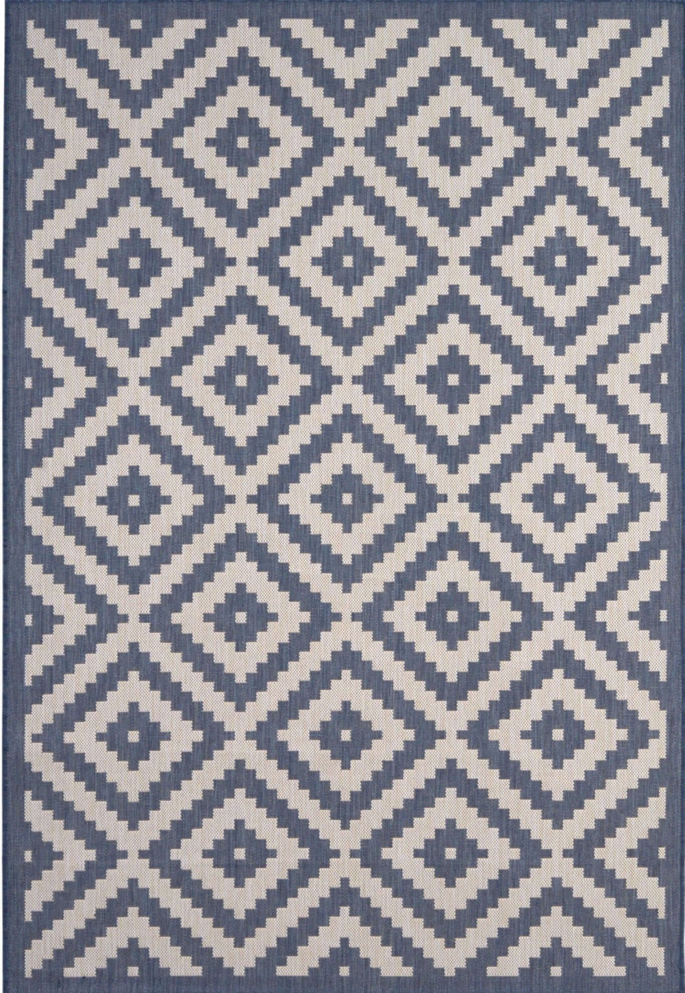 Outdoor Rug Diamond Design Blue and White | The Rugs