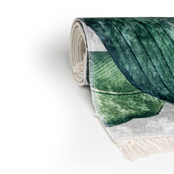Caimas Collection Washable Rugs in Green | 5200G - The Rugs