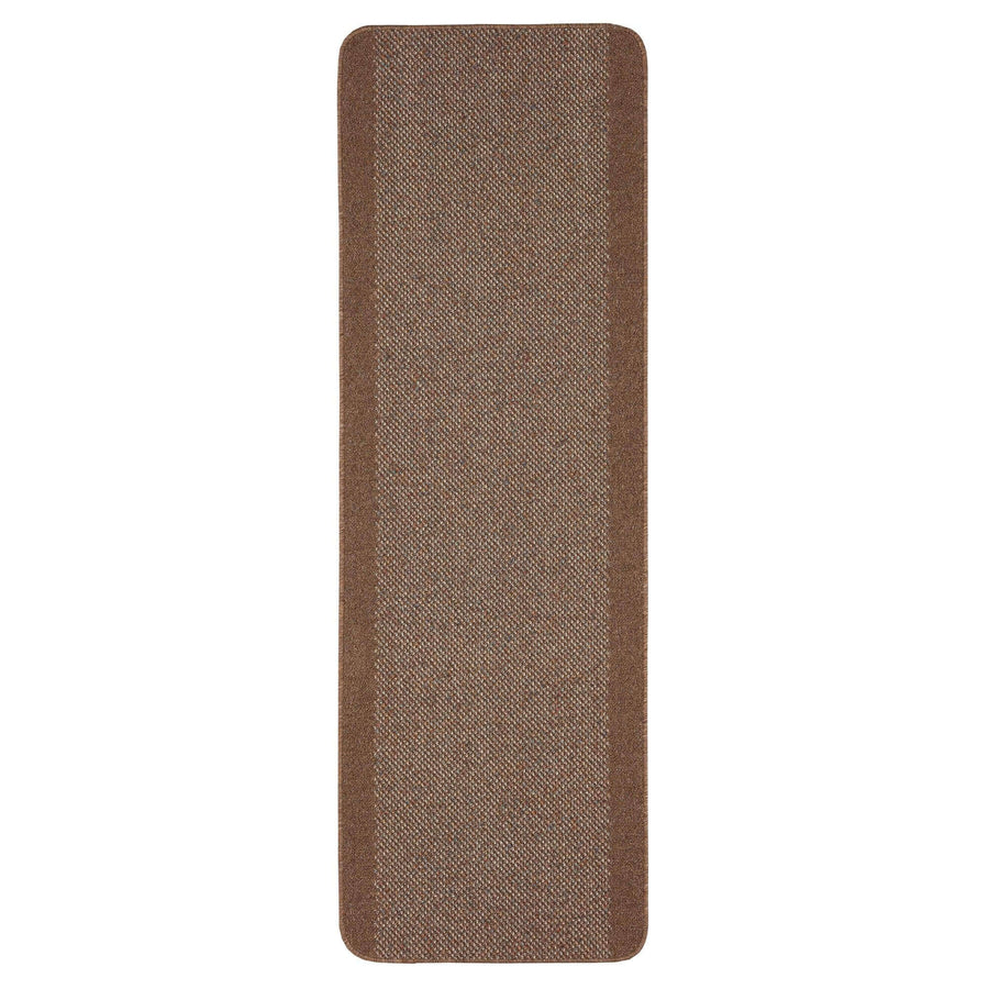 Machine Washable Designer Mats Bordered Design in Brown | The Rugs