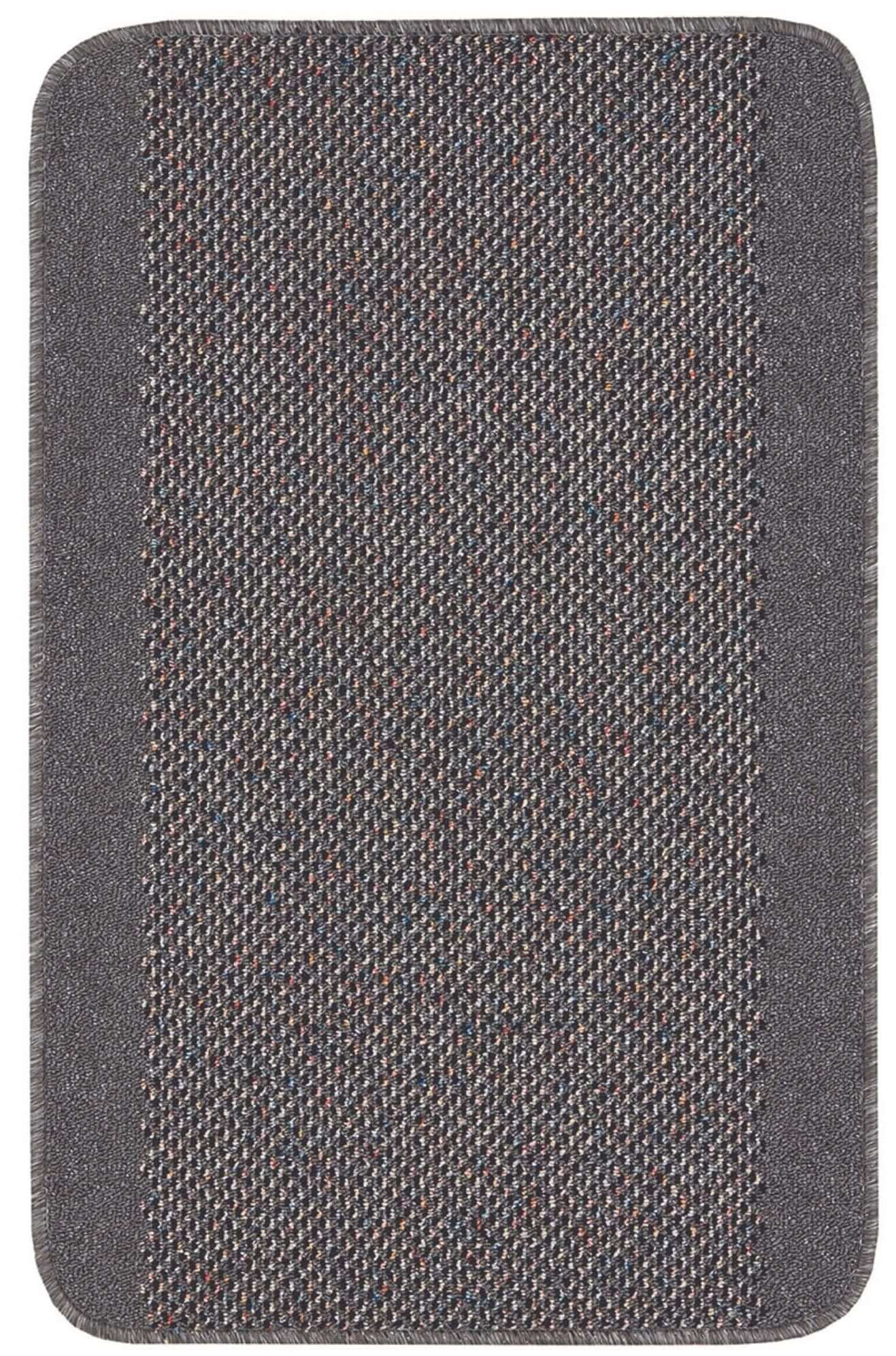 Machine Washable Designer Mats |Dark Grey Bordered |The Rugs