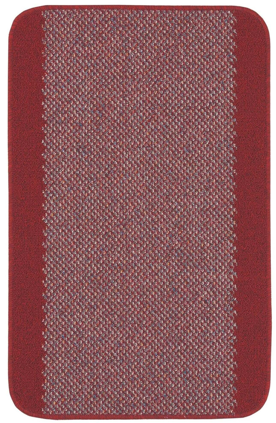 Machine Washable Designer Mats Bordered Design in Red | The Rugs