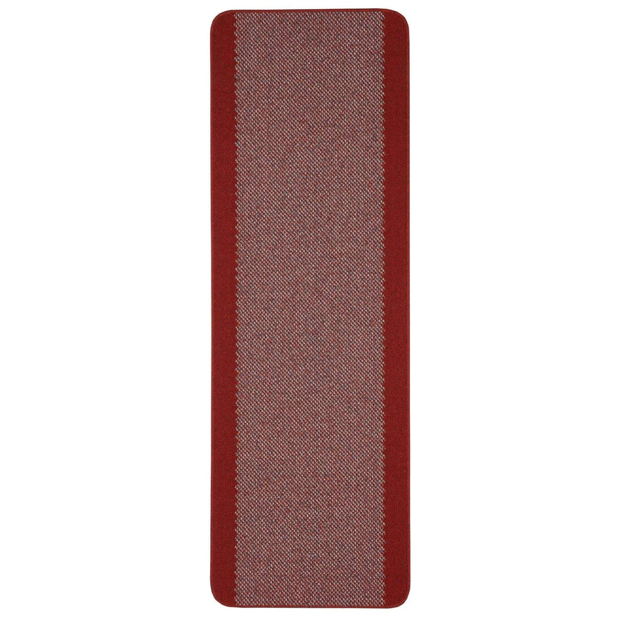 Machine Washable Designer Mats Bordered Design in Red | The Rugs