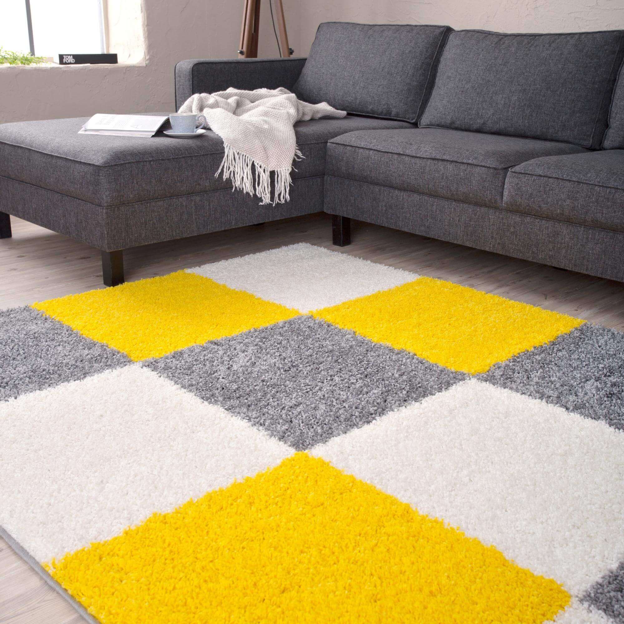 Black and 2024 yellow rug