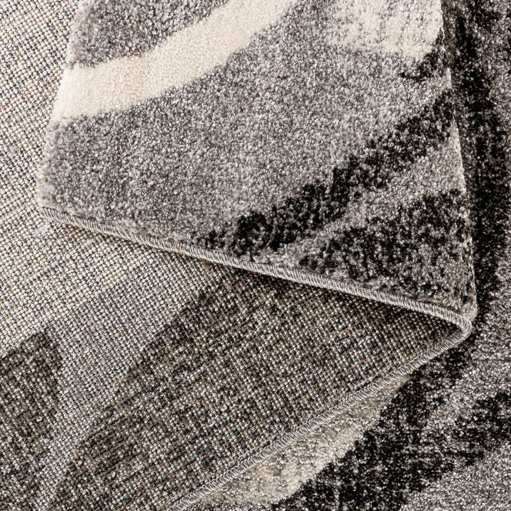 THE RUGS Soft Area Rug – Modern Luxury Fluffy Striped Rug in Grey