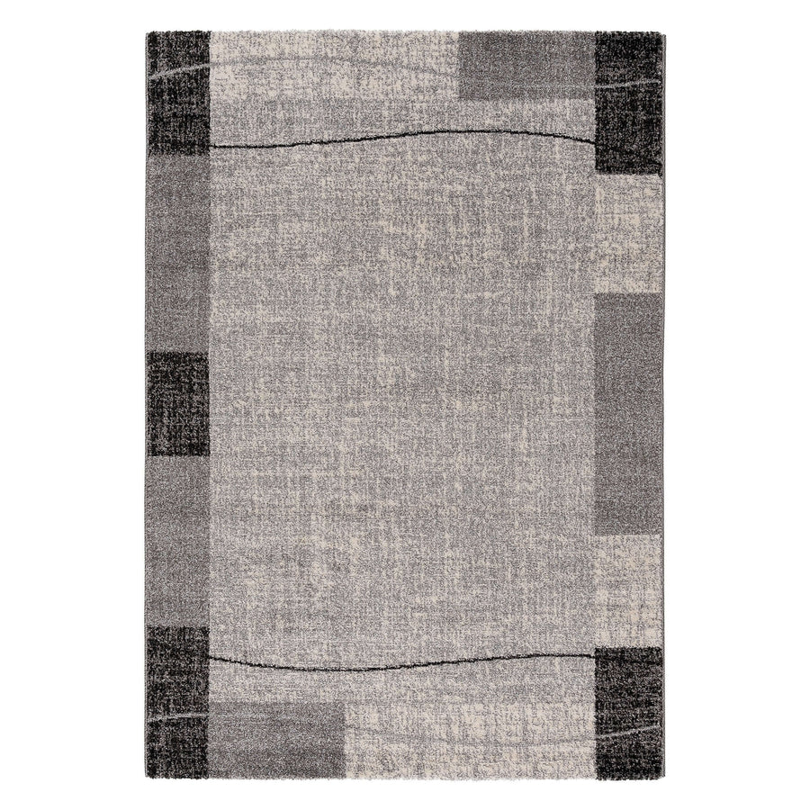 THE RUGS Soft Area Rug – Modern Luxury Fluffy Geometric Rug in Grey