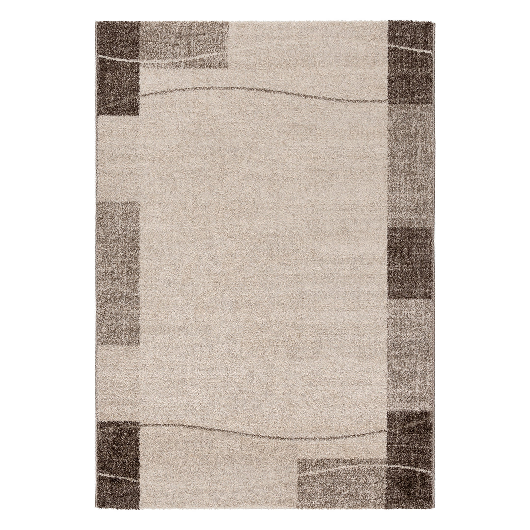 THE RUGS Soft Area Rug – Modern Luxury Fluffy Geometric Rug in Beige