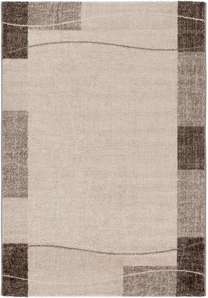 THE RUGS Soft Area Rug – Modern Luxury Fluffy Geometric Rug in Beige