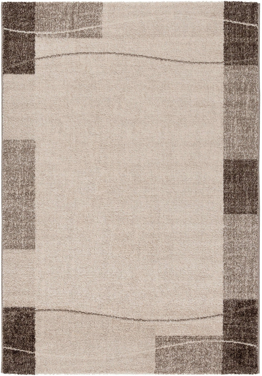 THE RUGS Soft Area Rug – Modern Luxury Fluffy Geometric Rug in Beige