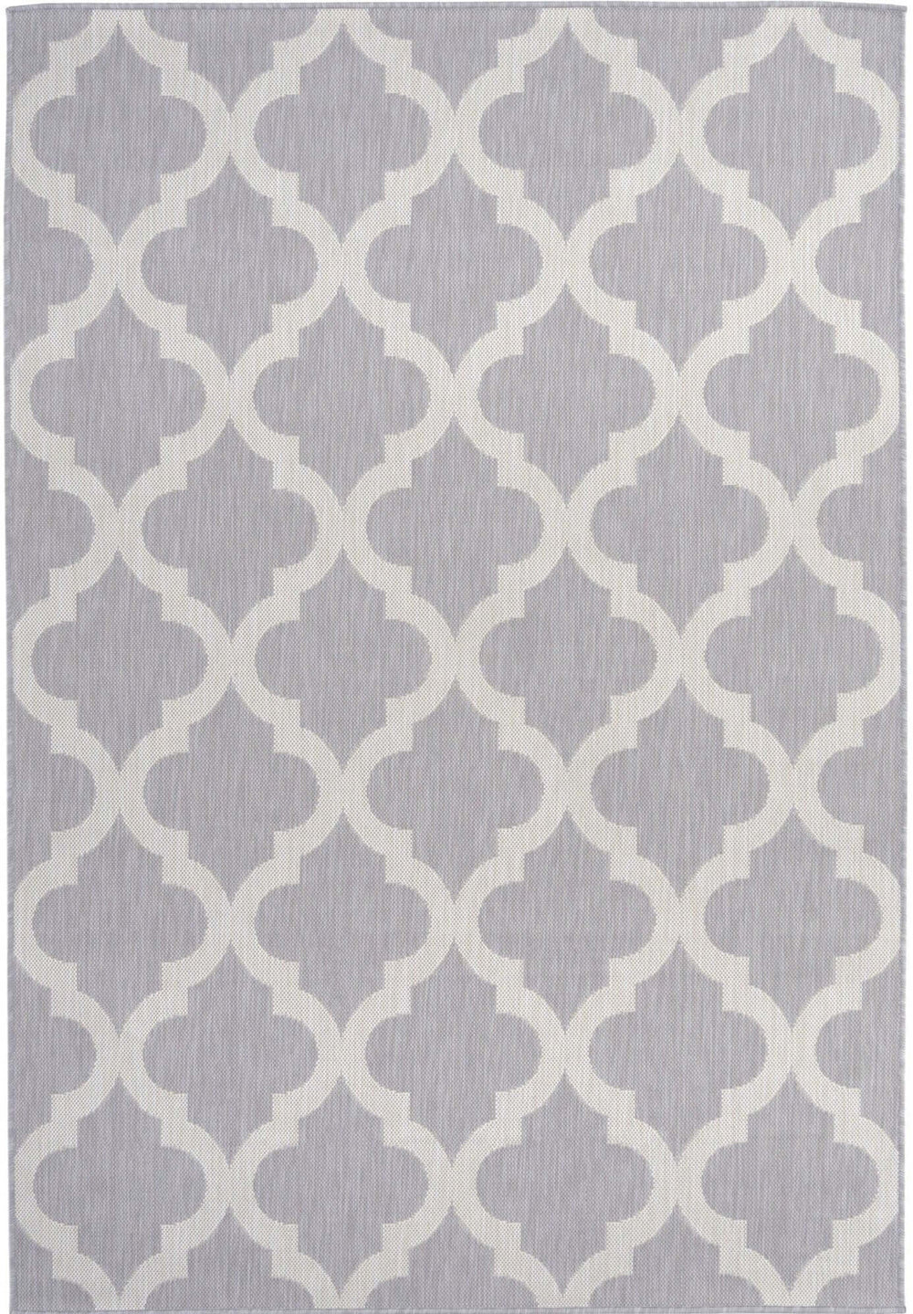 Grey Trellis Design Outdoor Rug for Garden & Patio