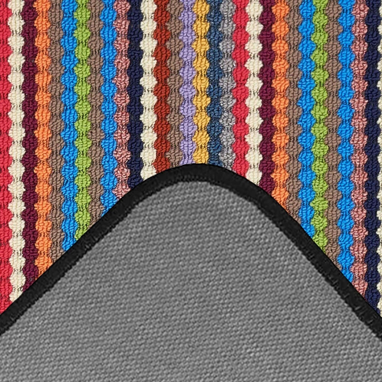 Washable Designer Mats Stripe Design in Multicolour
