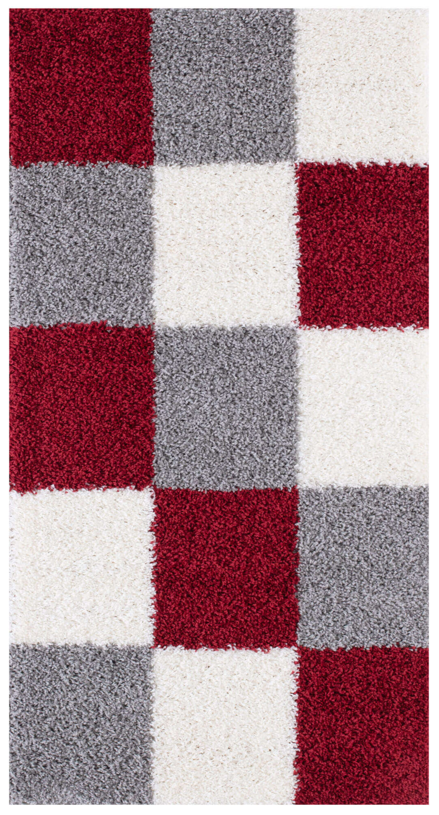 The Rugs Area Rug - Modern Luxury Shaggy Rug Geometric Red