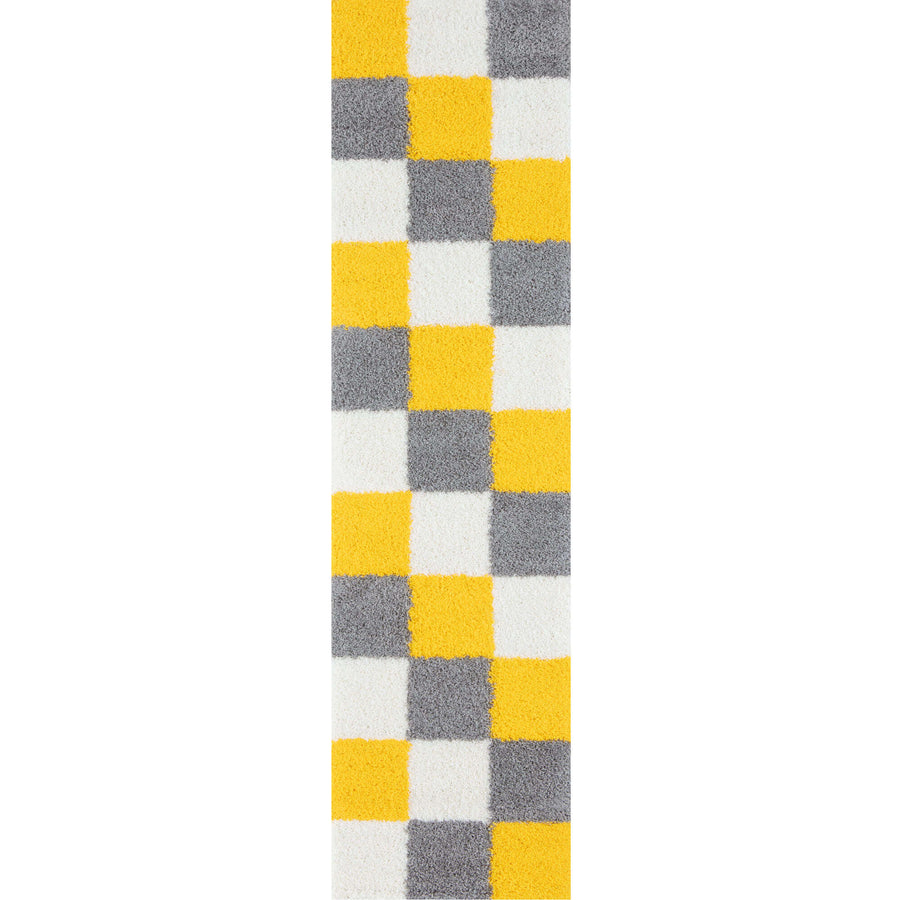 The Rugs Area Rug - Modern Luxury Shaggy Rug Geometric Yellow