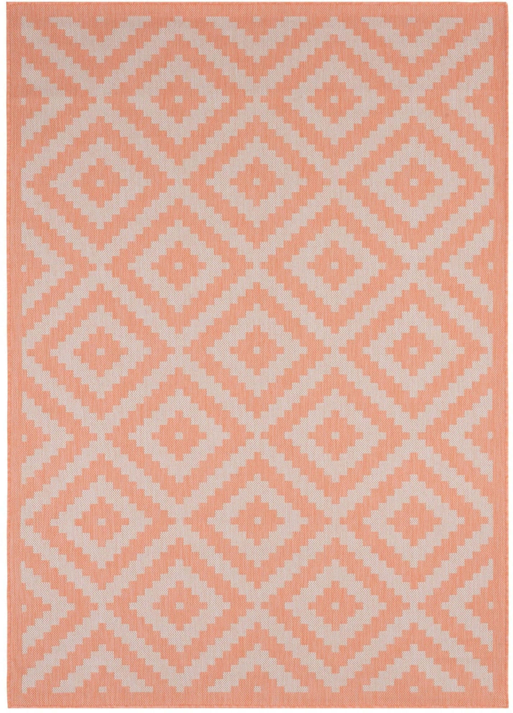Diamond Design Orange Outdoor Rug | Weather-Proof | The Rugs