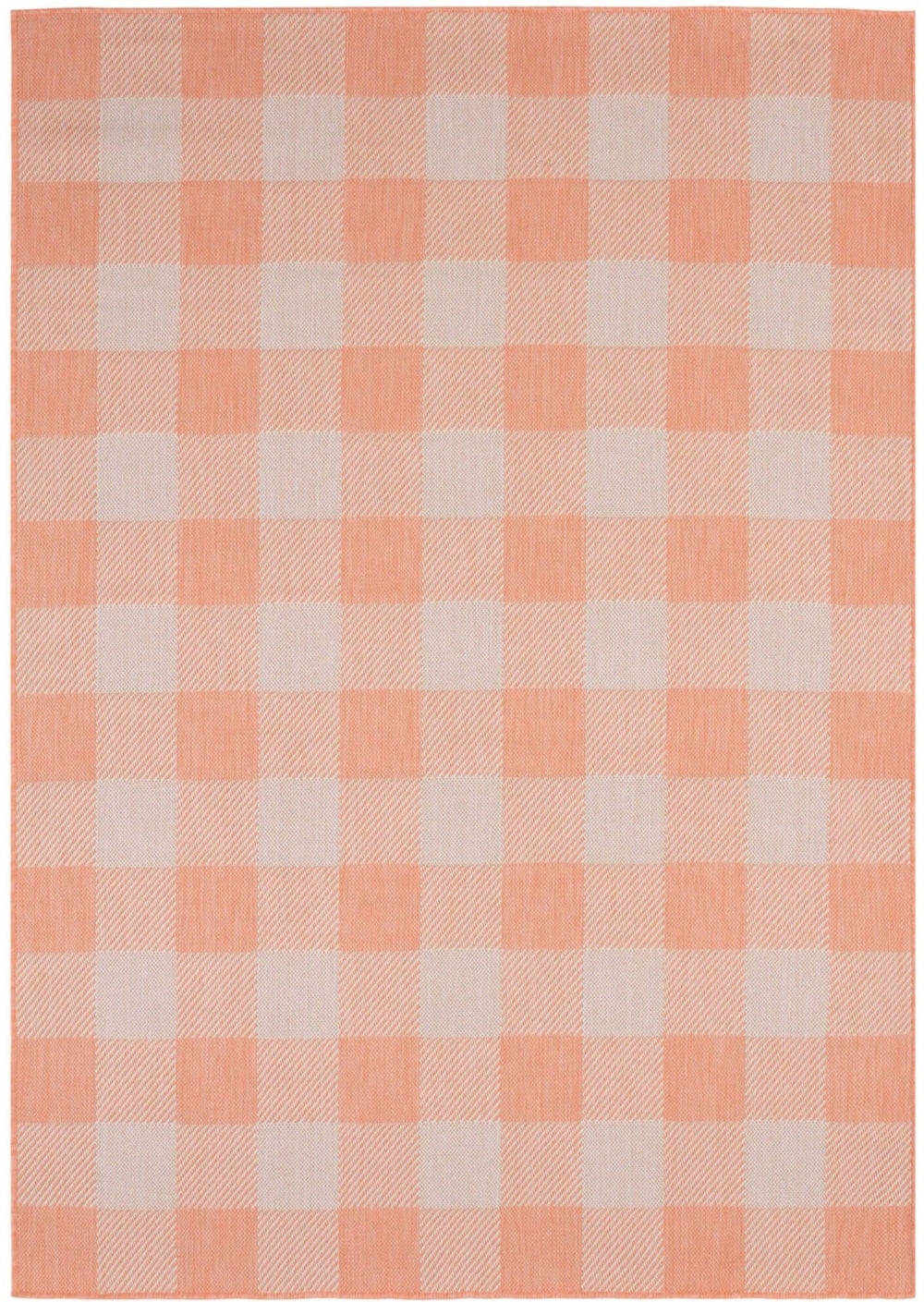 Orange Checkered Outdoor Rug for Garden | Colorful Patio