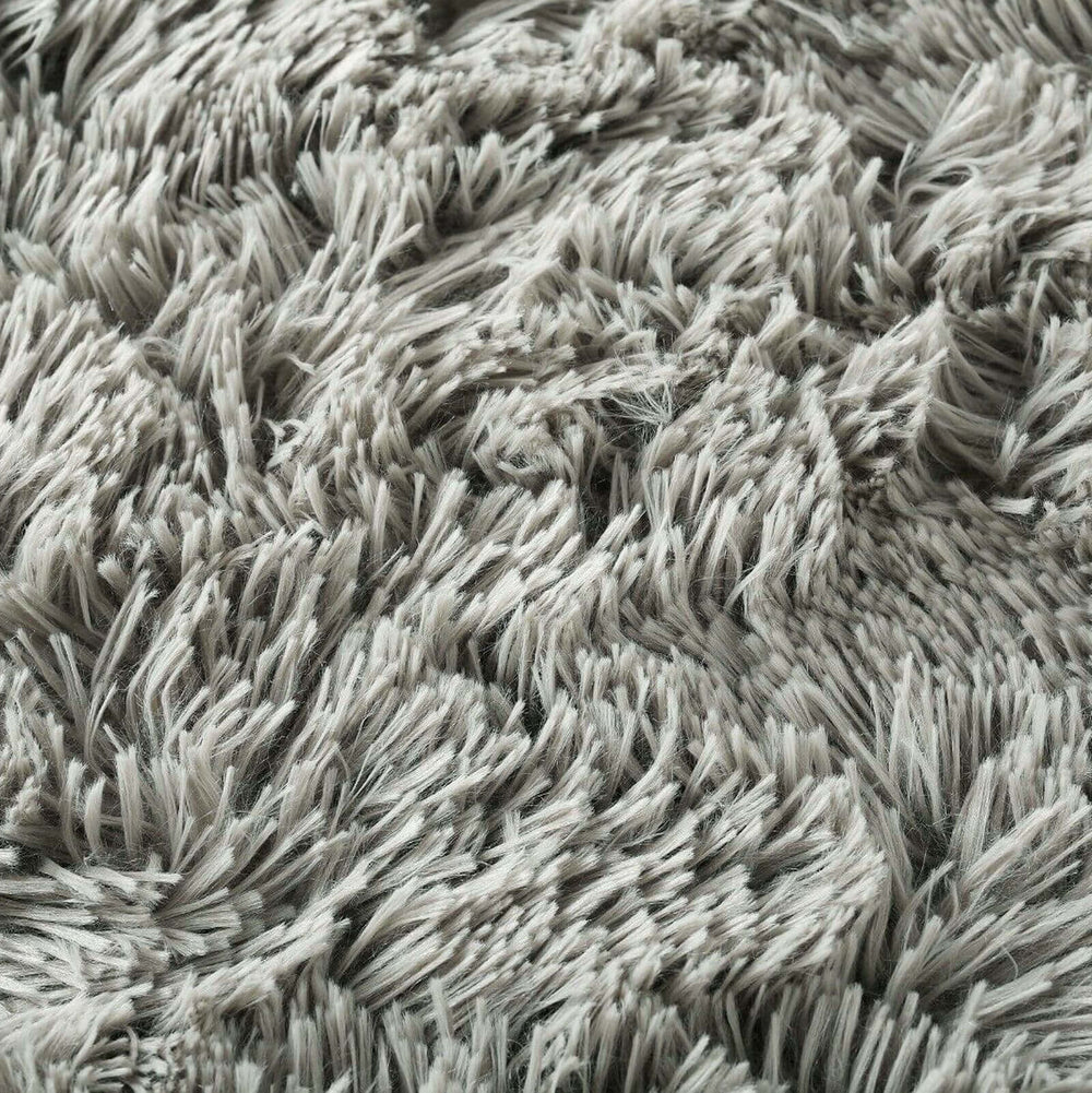 Washable Soft Shaggy Area Rug in Silver Grey | The Rugs