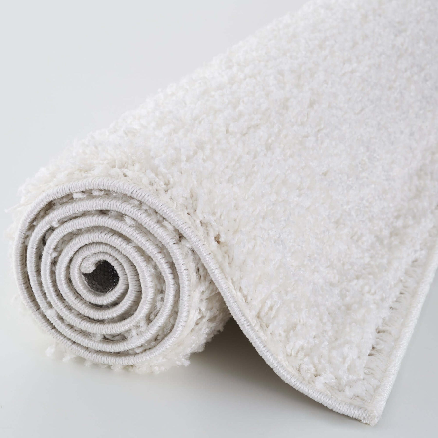 Premium Shaggy Rug Plain White Rectangle Shape | The Rugs