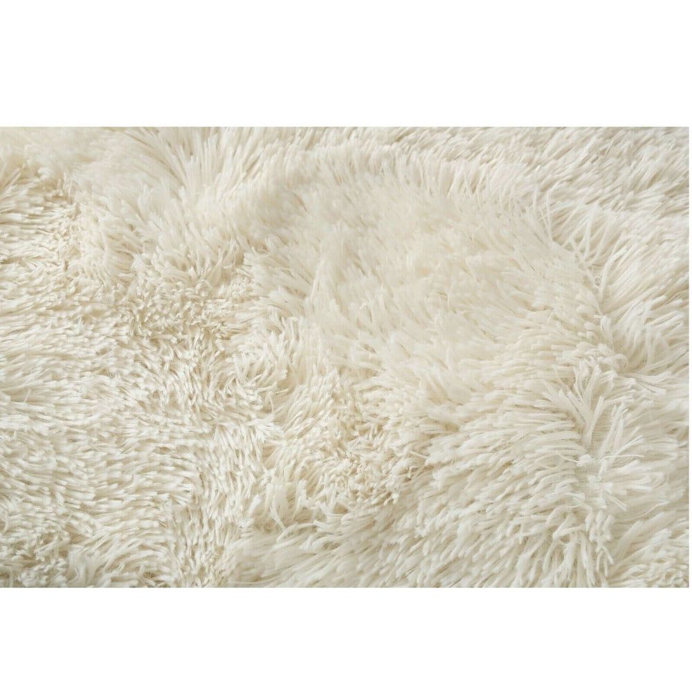 Washable Soft Shaggy Area Rug in Cream | The Rugs